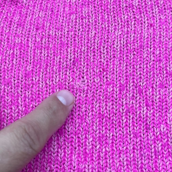 Vintage E.M.T. Hot Pink Cowl neck Silk Angora Lambswool Blend Cable knit Sweater - Picture 8 of 10